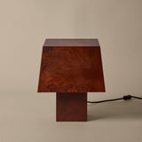 Burl table lamp | dark stained burl