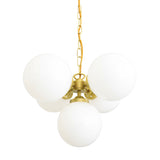 Yaounde 5 globe chandelier | polished brass