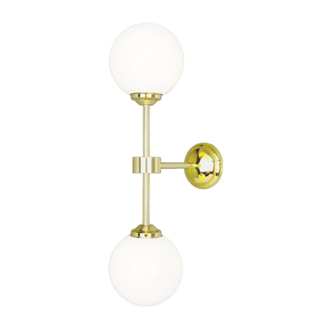 Yaounde double globe wall light | polished brass