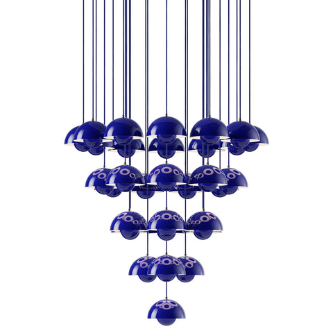 Flowerpot VP10 | chandelier 31 / cobalt blue
