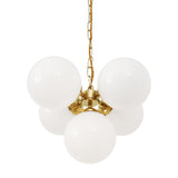 Yaounde 5 globe chandelier | polished brass