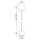 Tea pendant | matt black and black marble