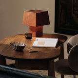 Burl table lamp | dark stained burl