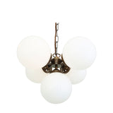 Yaounde 5 globe chandelier | polished brass