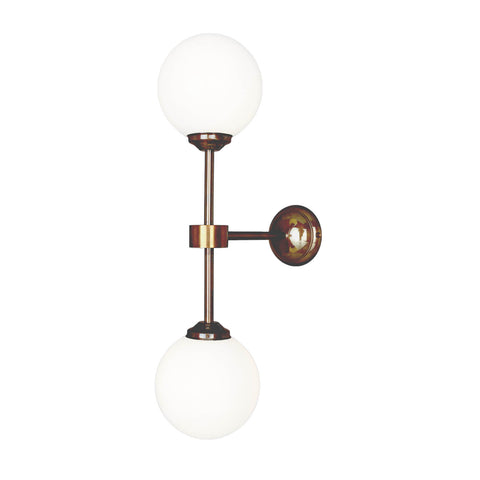 Yaounde double globe wall light | antique brass