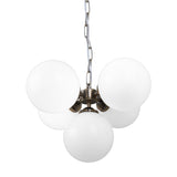 Yaounde 5 globe chandelier | polished brass