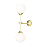 Yaounde double globe wall light | polished brass