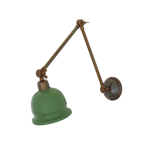 Nico adjustable picture light | antique brass / sage green