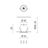 Shot Light trim XS ⌀4 | black