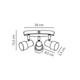 Boston 3-rondel ceiliing | black