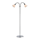 Ray double floor lamp | chrome opal white