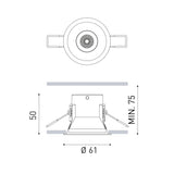 Shot Light trim S ⌀6 | white and metallized gold