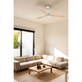 Lantau L ⌀132 with light | satin nickel and walnut