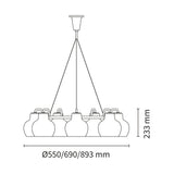 VL Ring Crown 3-5-7 pendant | brass
