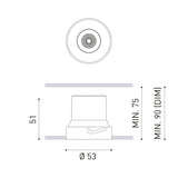 Shot Light trimless S ⌀5 | black