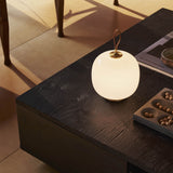 VL 45 Radiohus portable lamp | brass / glossy pale yellow glass