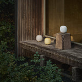 VL 45 Radiohus portable lamp | brass / glossy pale yellow glass