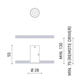 Nano recessed trimless ⌀3 | black