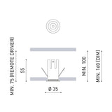 Nano recessed trim ⌀3 | black