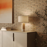 Sano table | brown marble and dark wood