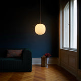 VL 45 Radiohus pendant ⌀17-37 | brass / glossy white opal glass