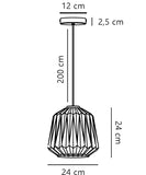 Elbie pendant 24 | glass opal white