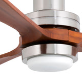 Lantau L ⌀132 with light | satin nickel and walnut