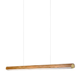 Akeno pendant | brass and brown wood