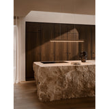 Akeno pendant | brass and brown wood