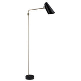 Birdy swing floor lamp | black / brass
