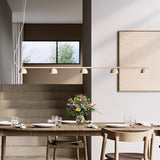 Blush rail 5 pendant lamp | warm beige