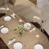 Blush rail 5 pendant lamp | warm beige