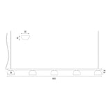 Blush rail 5 pendant lamp | warm beige