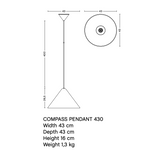 Compass pendant lamp ø43 | oyster white