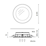 Drop recessed ⌀26-39 IP | white