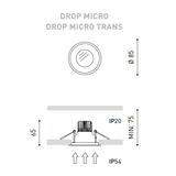 Drop micro recessed ⌀8 IP | white