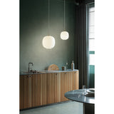 VL 45 Radiohus pendant ⌀17-37 | brass / glossy white opal glass