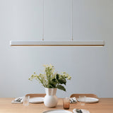 Hazel Branch linear pendant | white and brushed steel