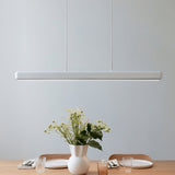 Hazel Branch linear pendant | white and brushed steel