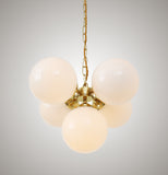 Yaounde 5 globe chandelier | polished brass