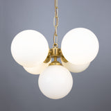 Yaounde 5 globe chandelier | polished brass