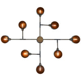 Santa Anita Industrial Flush Chandelier | antique brass