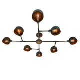 Santa Anita Industrial Flush Chandelier | antique brass