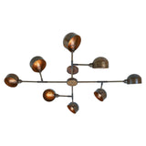 Santa Anita Industrial Flush Chandelier | antique brass