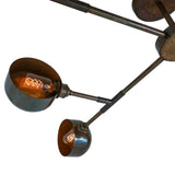 Santa Anita Industrial Flush Chandelier | antique brass
