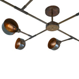 Santa Anita Industrial Flush Chandelier | antique brass