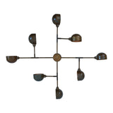 Santa Anita Industrial Flush Chandelier | antique brass
