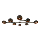 Santa Anita Industrial Flush Chandelier | antique brass