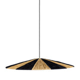 Vernon raffia striped pendant ø98 | polished brass