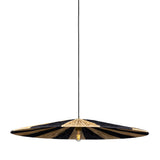 Vernon raffia striped pendant ø98 | polished brass